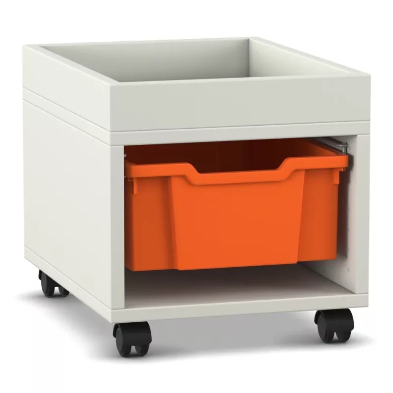mobiler wagen, untere schublade, orange farbige bin, aufbewahrung trolley, rollen