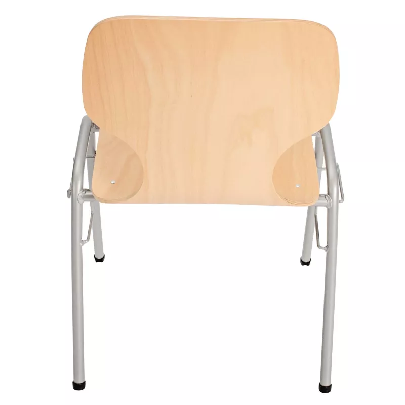 Schulstuhl, Holzstuhl, Schule, Sitzfläche Holz, Metallgestell