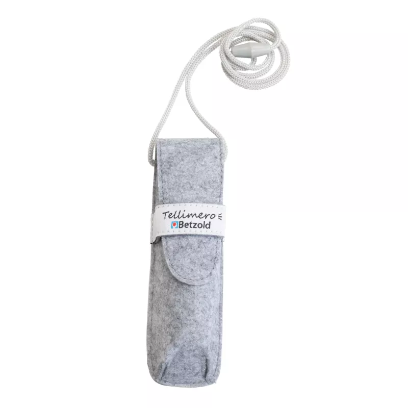 Schreibetui, Filz, Grau, Kabel, geschlossen
