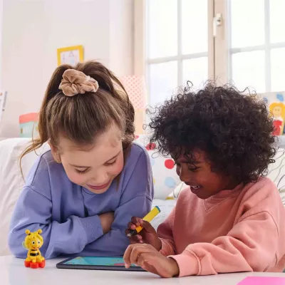 Kinder, Tablet, Spielzeug, Stift, Biene?