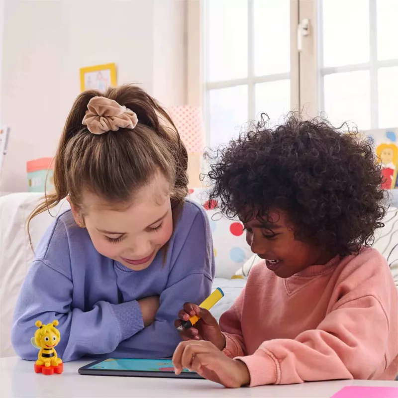 Kinder, Tablet, Spielzeug, Stift, Biene?