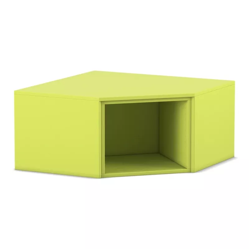 Aufbewahrungsbox, Regalbox, Offenes Fach, neon grün, Holzkistenoptik