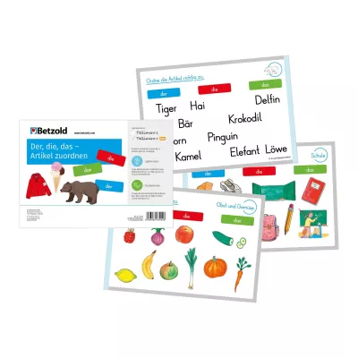 Artikelspiel, Lernspiel, Deutsch, Wortkarten, Zuordnungsspiel