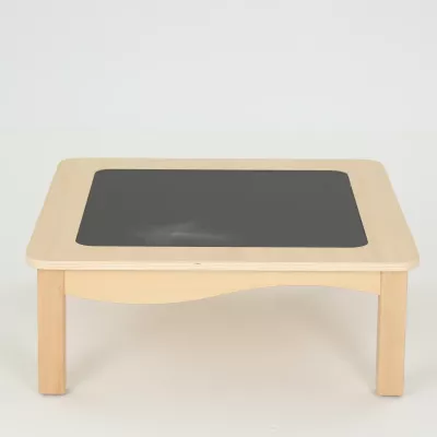 Holztisch, Kinder-Tisch, Schreibtischplatte, Schwarze Tischplatte, Holzbeinen