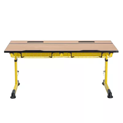 Werkbank, Tisch, gelbes Gestell, faltbar, Holztop