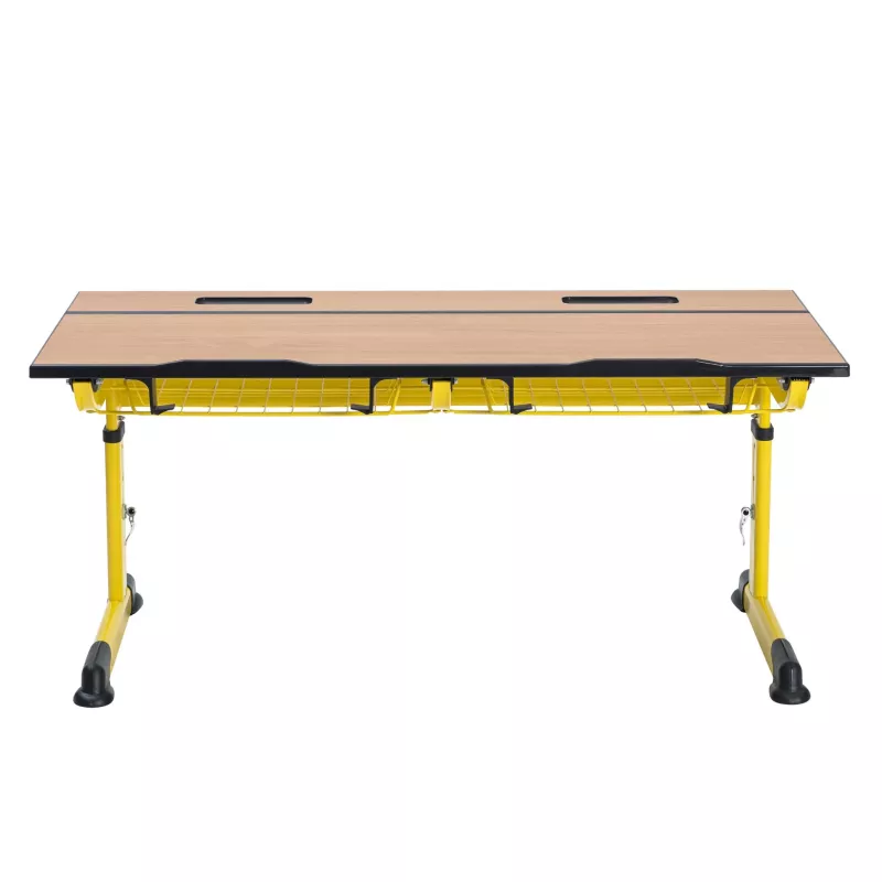 Werkbank, Tisch, gelbes Gestell, faltbar, Holztop