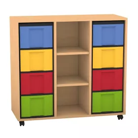 Klassenzimmerregal, 92,3 x 98,5 x 40,8 cm, mit 8 Boxen und 3 Fächern