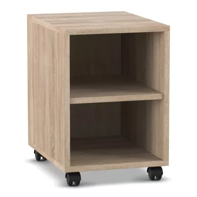 Küche Regal, Schrank mit Rollen, Holzoptik, Offenes Fachboard, Mobile Ablage