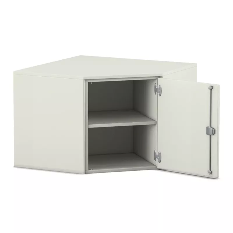 Schrank, Aufbewahrung, zwei Regale, Metall-Scharnier, weißer Schrank