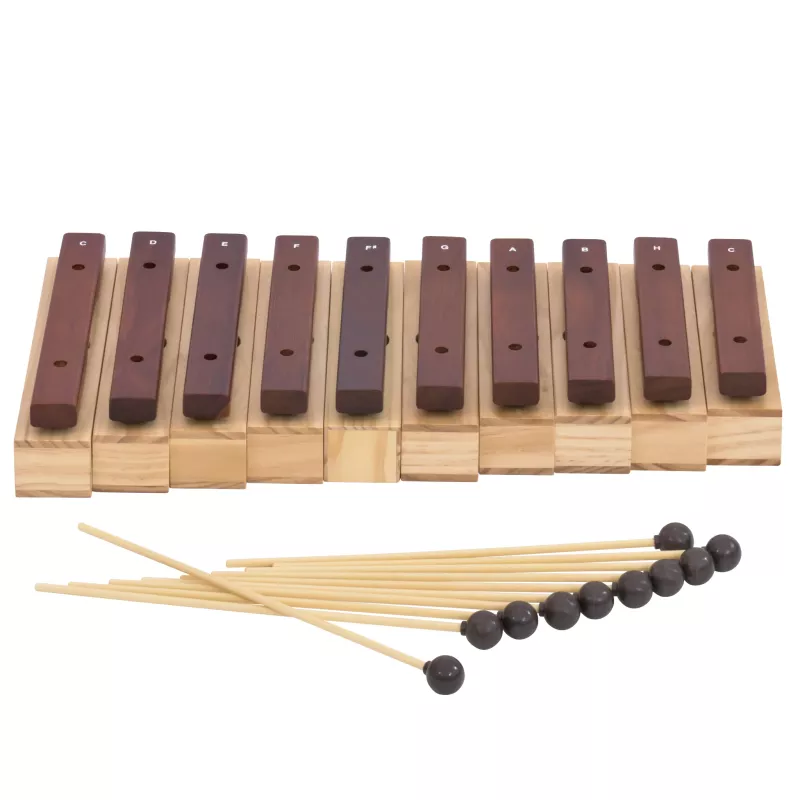 xylophon, holz, schlägel, 12-tasten, musikinstrument