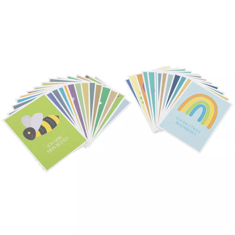 karten, bunte karte, spruchkarten, glückskarte, fächer collection