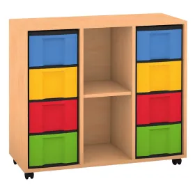 Klassenzimmerregal, 92,3 x 98,5 x 40,8 cm, mit 8 Boxen und 2 Fächern