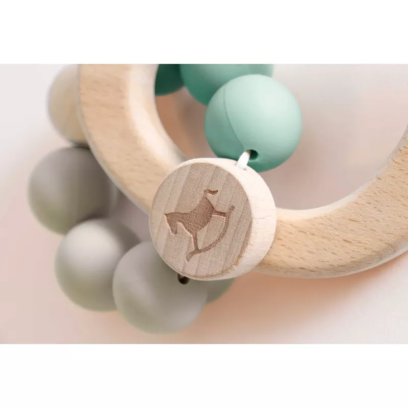 Holzspielzeug, Baby rattle, Beißring, Rundholz, Perlenkette