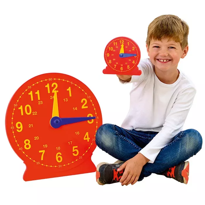 Uhr, Lehruhr, Kinderuhr, rote Uhr, Lernspielzeug