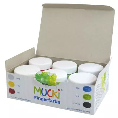 Fingerfarben, Farbenkasten, 6x150ml, Kreul, Kinderfarben