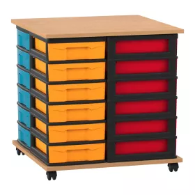 Flexeo® Container-System mit Ablage und 24 flachen Boxen