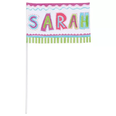 Namensschild, Fahne, Papierschild, Schild, bunte farben