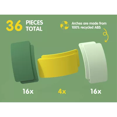 Bunte Clips, Kunststoffteile, Recycling ABS, 36 Stück insgesamt, Modulare Bausteine
