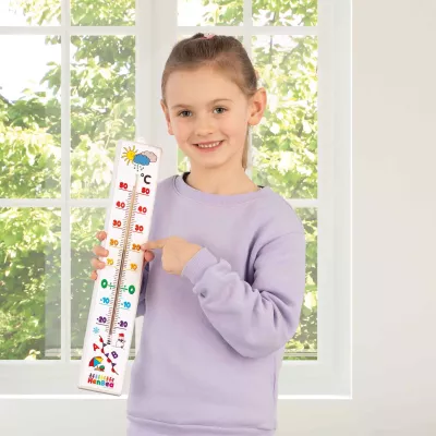 Kinderthermometer, Robuster Thermometer, Lernspiel, Wettermesser, Messlatte