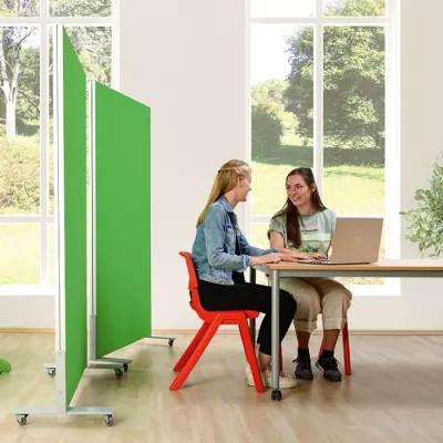 classroom, study area, laptop, students, partition
