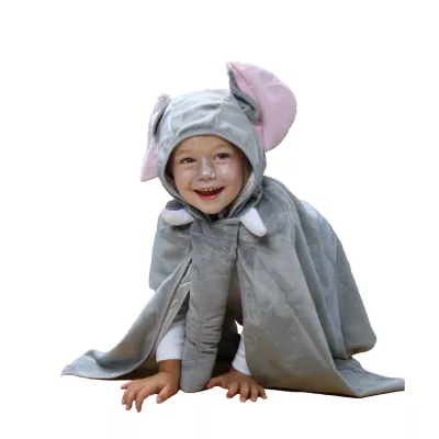 Kinderkostüm, Elefant, Grau, Cape, Hut
