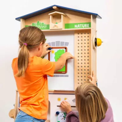Kunstwerkzeug, Holzspielzeug, Natur-Thema, Kinderspiel, Baukasten-Station