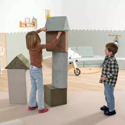 Kissenwürfel, Kugelbausteine, Spielzimmer, Kissen, Holzspielzeug