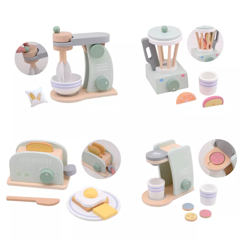 Holzspielzeug, Küchenspielzeug, Kaffeemaschine, Backofen, Frühstücksspielzeug