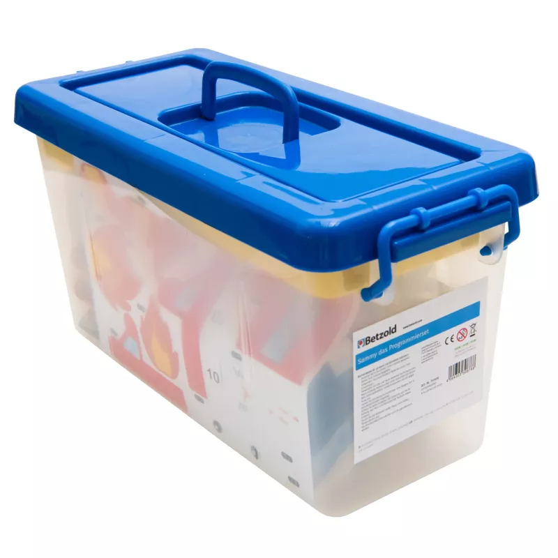 Werkzeugkasten, Kunststoffbox, blauer Deckel, Aufbewahrungsbehälter, durchsichtiger Körper