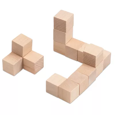 Holzbausteine, Holzwürfel, Baukasten, Naturholz, Spielzeug