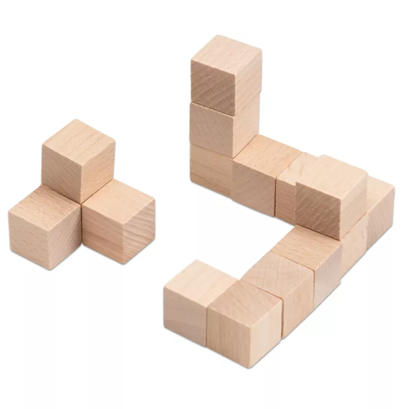 Holzbausteine, Holzwürfel, Baukasten, Naturholz, Spielzeug