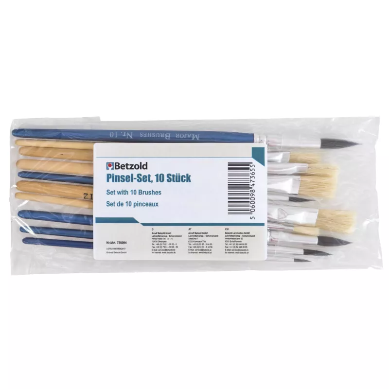 Pinsel-Set, Pinsel, Malpinsel, 10 Stück, Kunstbedarf