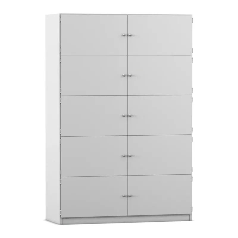 Schuhschrank, Schuhschrank aus Metall, 9-facher Schuhschrank, grau, Schuhaufbewahrung