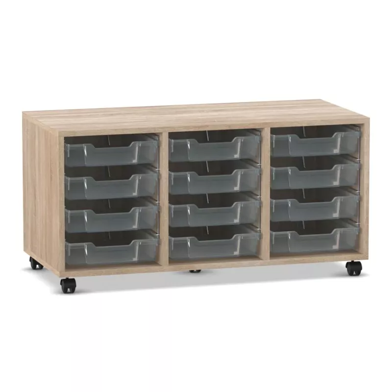 Rollwagen, Schubladen, Aufbewahrung, Holzoptik, Kippschubladen