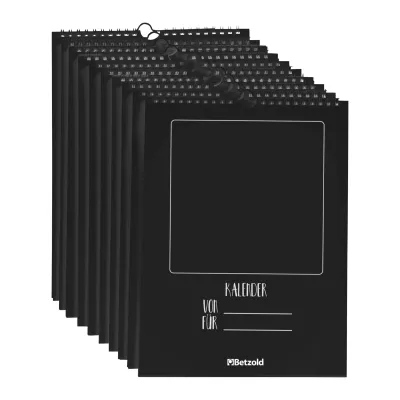 Kalender, Notizkalender, Spiralbindung, Schwarz, A5-Format