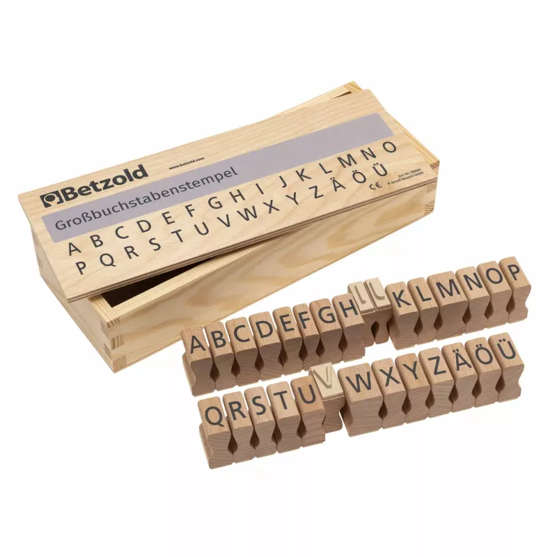 Buchstabenstempel, Buchstaben, Holzstempel, Alphabet, Buchstabenset