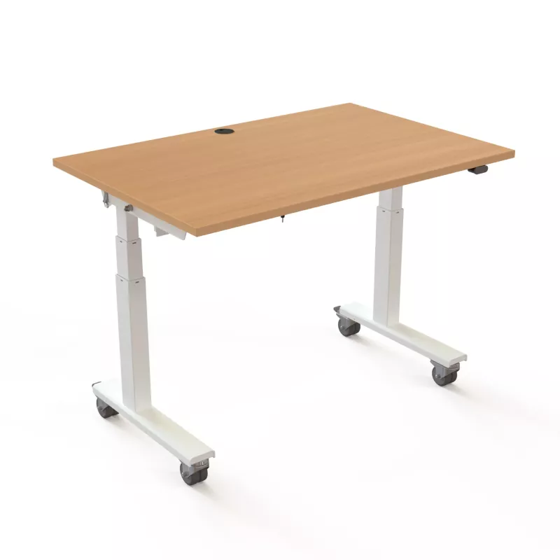 schreibtisch, mobiler schreibtisch, holzoberfläche, rolltisch, ständer mit rollen