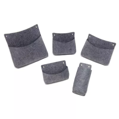 Wandtaschen, Filz, Grau, Halterung, Set