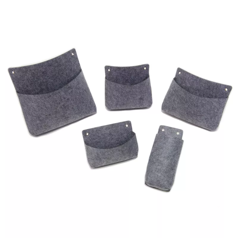 Wandtaschen, Filz, Grau, Halterung, Set