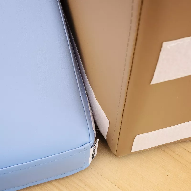 Leder, Blaue Tasche, Beutel, Reißverschluss, Farbblock