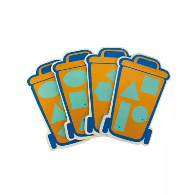 Sticker, Card deck, Shapes, Orange, Blue