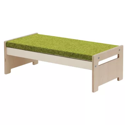 Kindermöbel, Sitzbank, Holz, Grasgrün, Kunststoffbelag