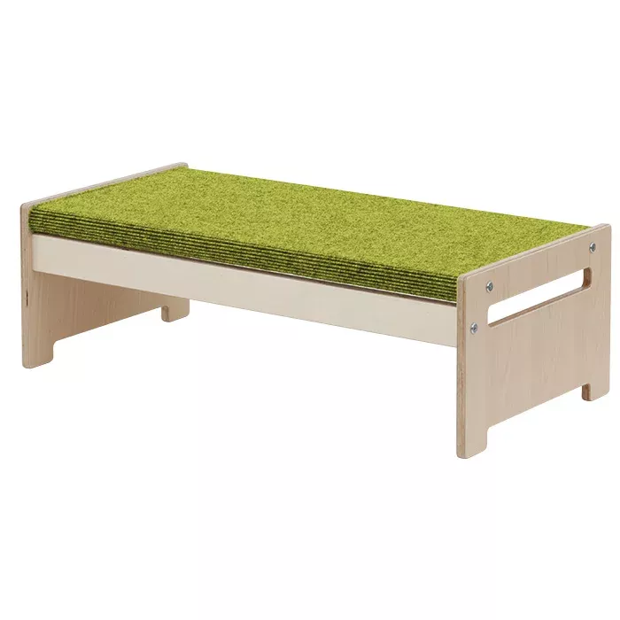 Kindermöbel, Sitzbank, Holz, Grasgrün, Kunststoffbelag