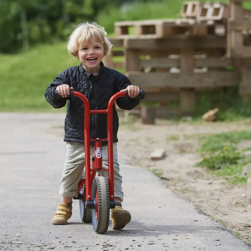Hochstapler, Kinderfahrzeug, Rot, zweirädriges Roller, Kleidung Jacke