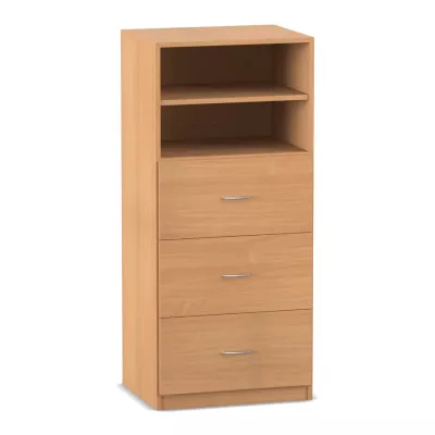 Mittelhoher Schrank, 3 große Holzschubladen