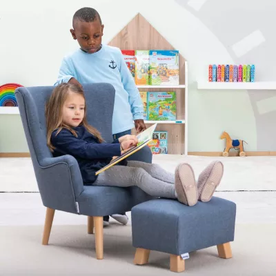KinderSessel, Armlehnstuhl, Lesesessel, blaue Farbe, Kinderzimmer