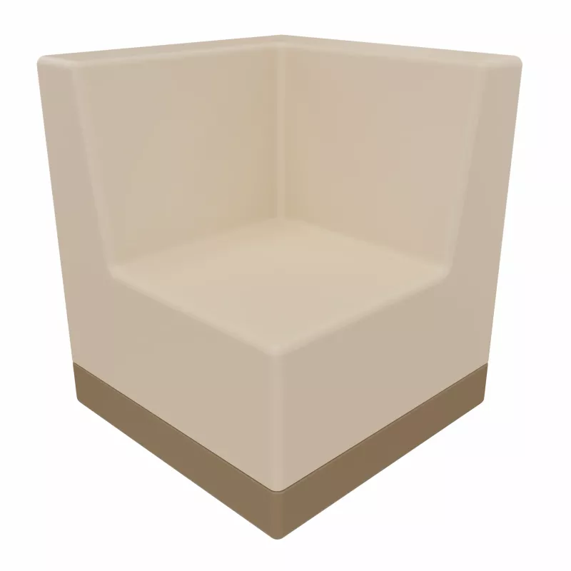 eckige Vase, Beige Farbe, Keramik, Vasenkorpus, Eck-Design