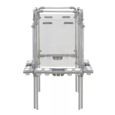Transportwagen, Stuhlgestell, Aluminiumrahmen, Kübelhalter, Grau