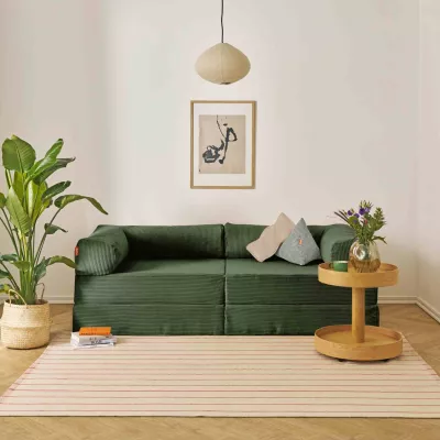 sofa, grünes sofa, Kordstoff, Kissen, Beistelltisch
