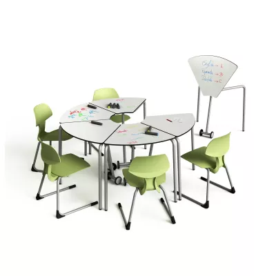 klassentisch, tische, set, schule, whiteboard